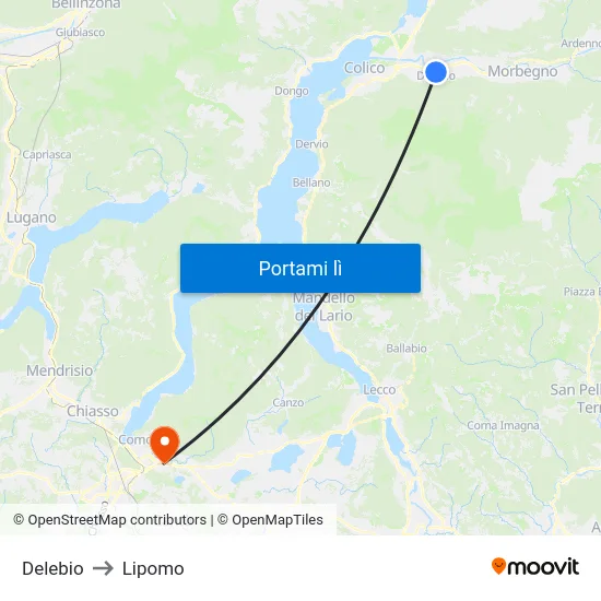 Delebio to Lipomo map