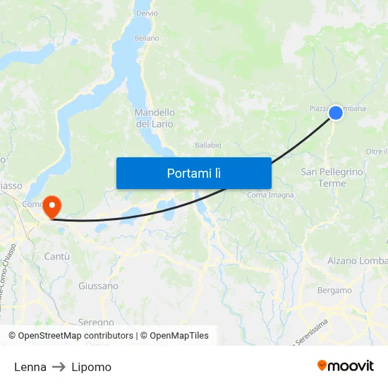 Lenna to Lipomo map