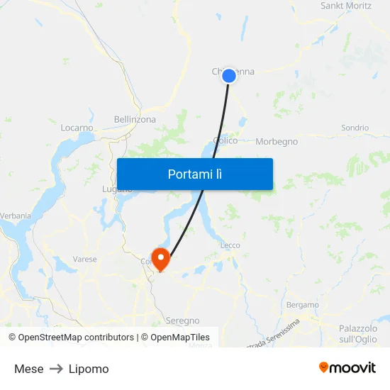 Mese to Lipomo map