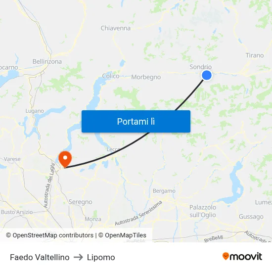Faedo Valtellino to Lipomo map