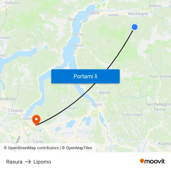 Rasura to Lipomo map