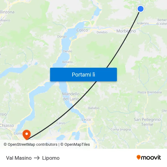 Val Masino to Lipomo map