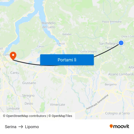 Serina to Lipomo map