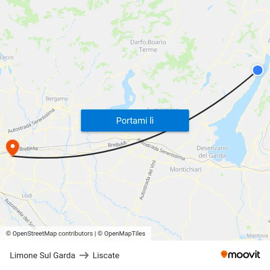 Limone Sul Garda to Liscate map