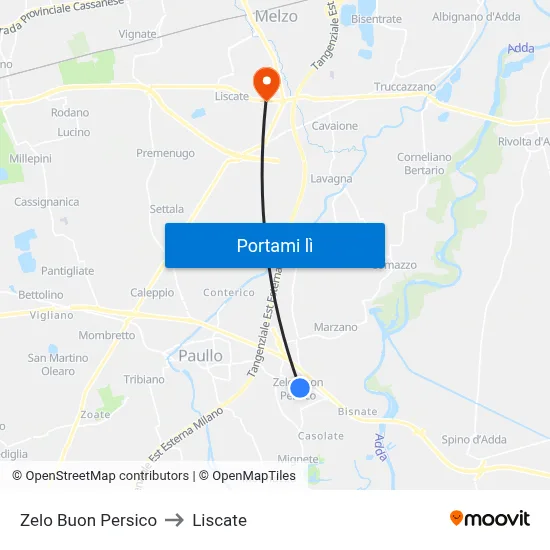 Zelo Buon Persico to Liscate map