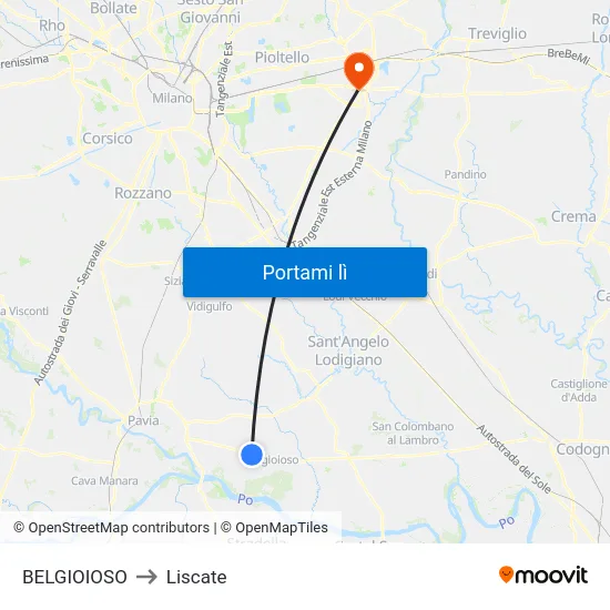 BELGIOIOSO to Liscate map