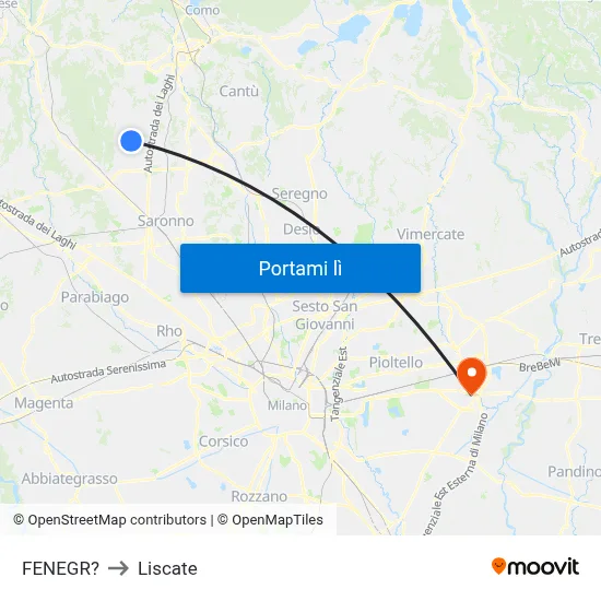 FENEGR? to Liscate map
