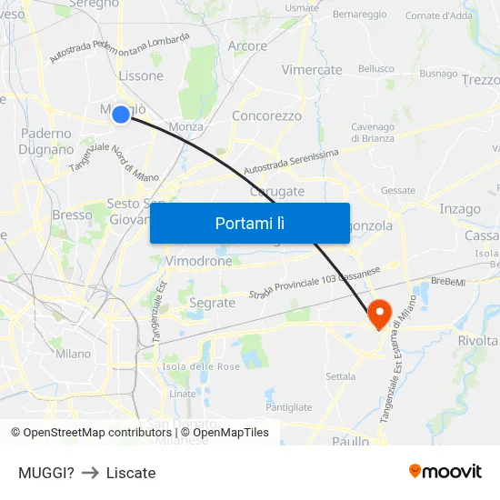 MUGGI? to Liscate map