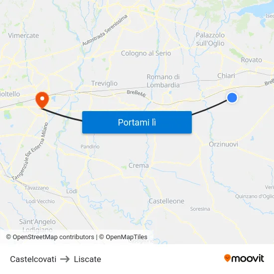 Castelcovati to Liscate map