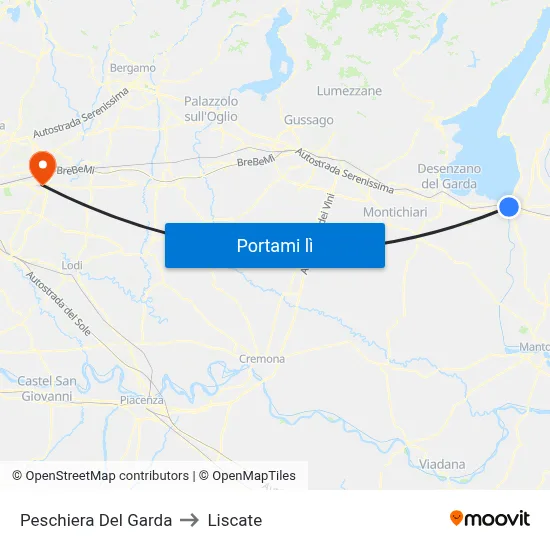 Peschiera Del Garda to Liscate map