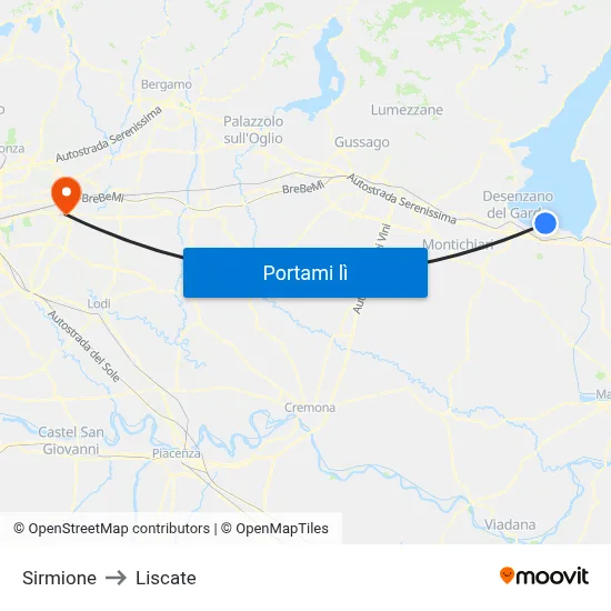 Sirmione to Liscate map
