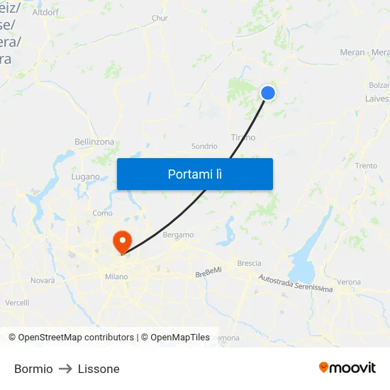 Bormio to Lissone map