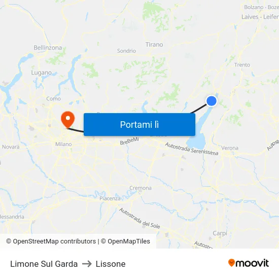 Limone Sul Garda to Lissone map