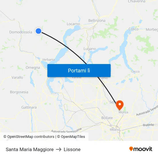 Santa Maria Maggiore to Lissone map