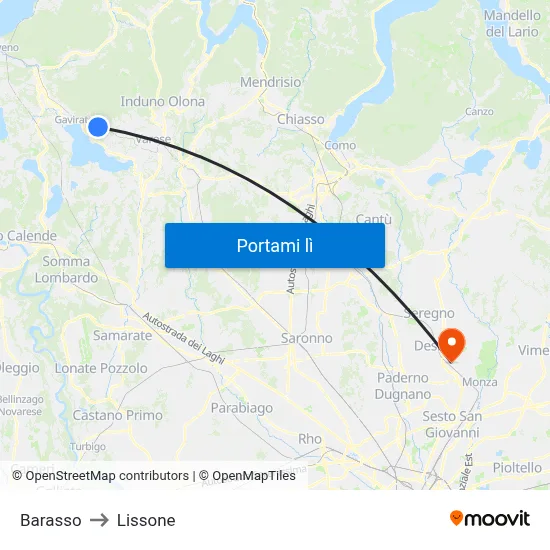 Barasso to Lissone map