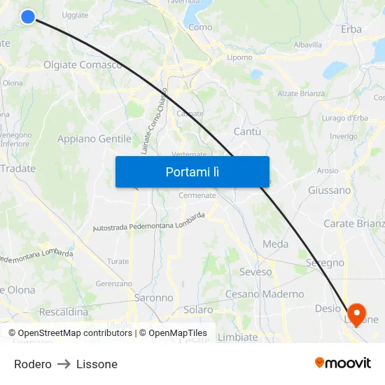 Rodero to Lissone map