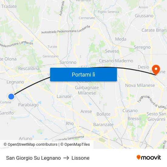 San Giorgio Su Legnano to Lissone map