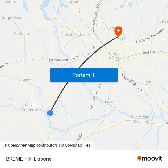 BREME to Lissone map