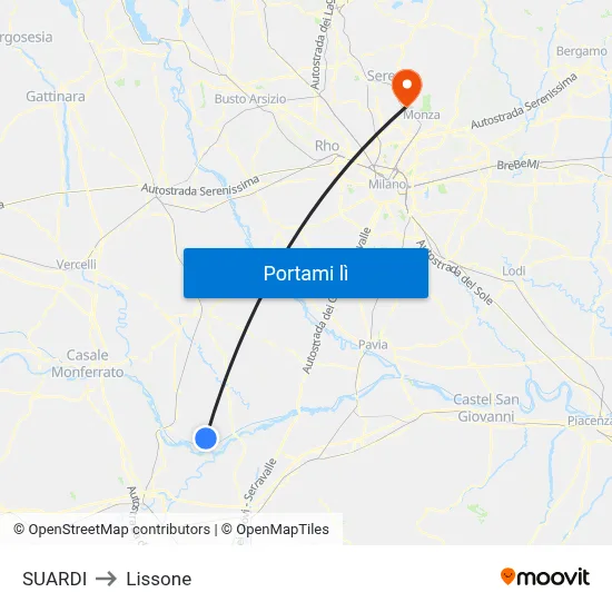 SUARDI to Lissone map