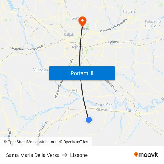 Santa Maria Della Versa to Lissone map