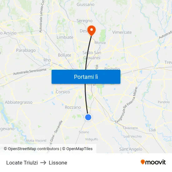 Locate Triulzi to Lissone map