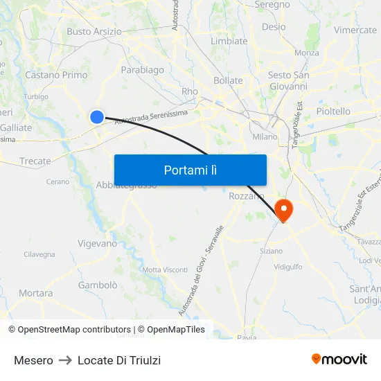 Mesero to Locate Di Triulzi map