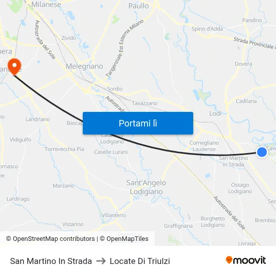 San Martino In Strada to Locate Di Triulzi map