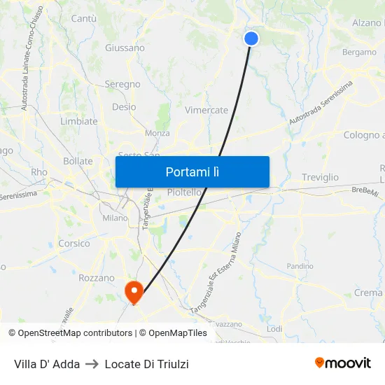 Villa D' Adda to Locate Di Triulzi map