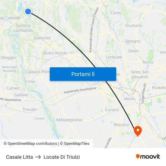 Casale Litta to Locate Di Triulzi map