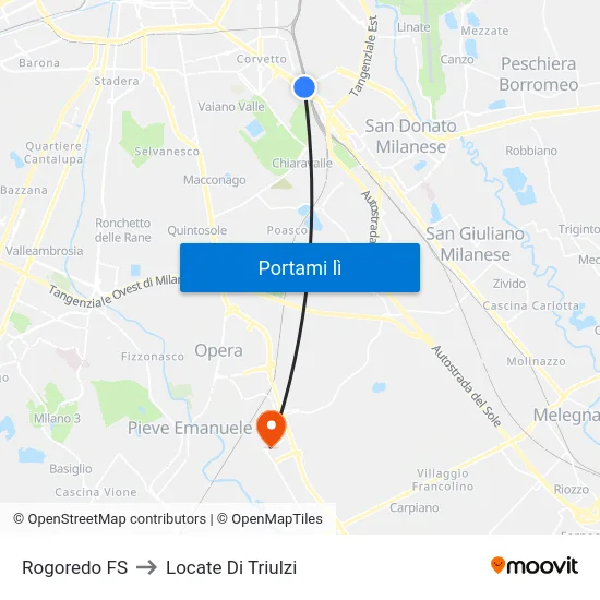 Rogoredo FS to Locate Di Triulzi map