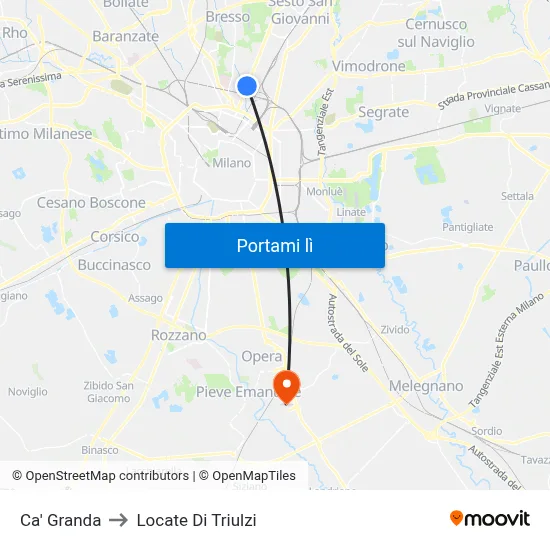 Ca' Granda to Locate Di Triulzi map
