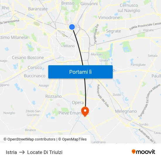 Istria to Locate Di Triulzi map