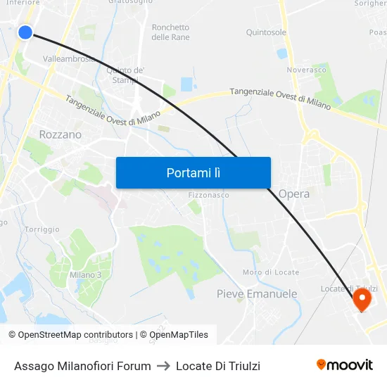 Assago Milanofiori Forum to Locate Di Triulzi map