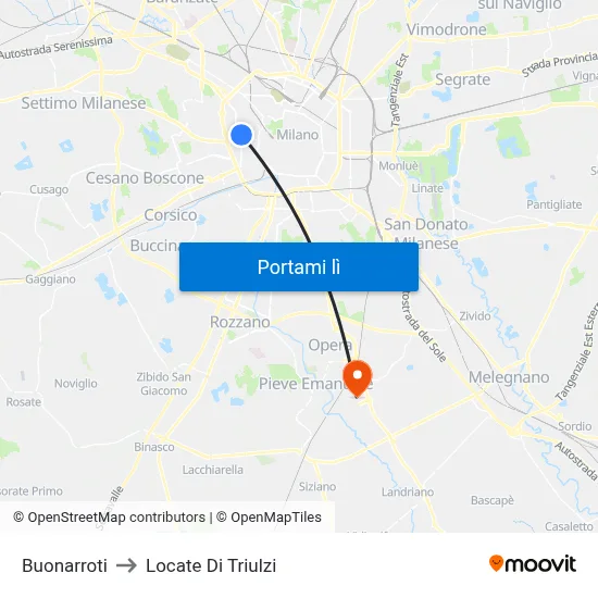 Buonarroti to Locate Di Triulzi map