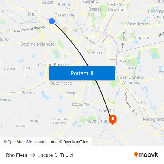Rho Fiera to Locate Di Triulzi map