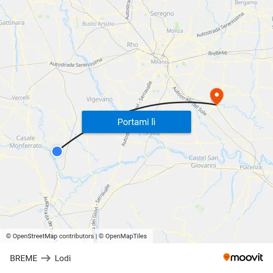 BREME to Lodi map
