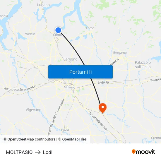 MOLTRASIO to Lodi map