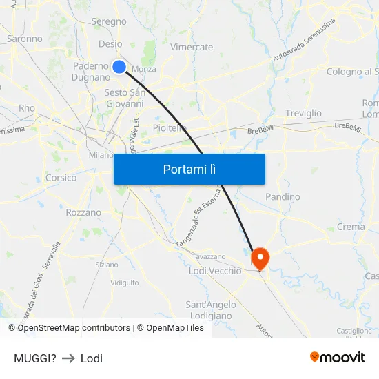 MUGGI? to Lodi map