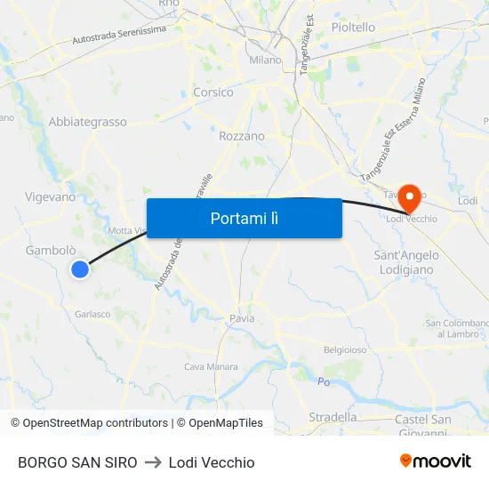 BORGO SAN SIRO to Lodi Vecchio map