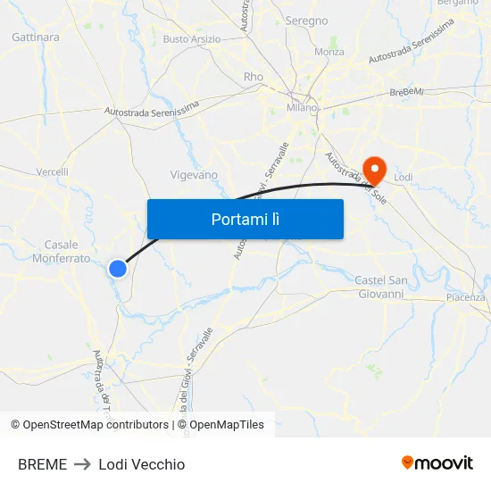 BREME to Lodi Vecchio map