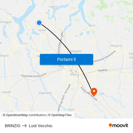 BRINZIO to Lodi Vecchio map