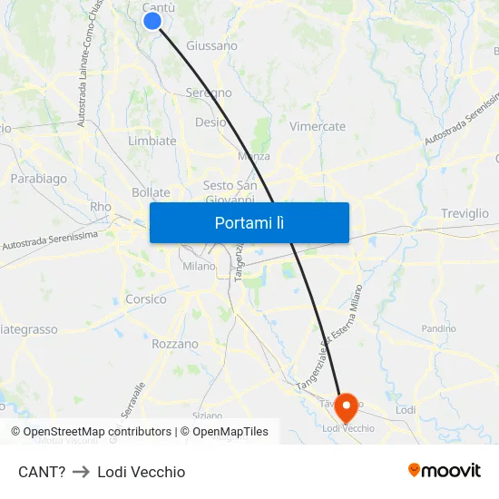 CANT? to Lodi Vecchio map