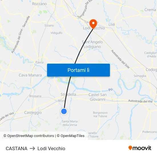 CASTANA to Lodi Vecchio map