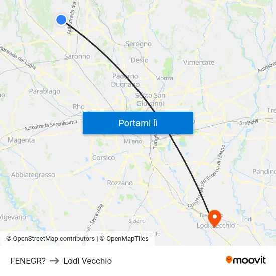 FENEGR? to Lodi Vecchio map