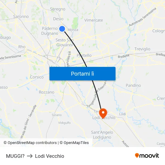 MUGGI? to Lodi Vecchio map