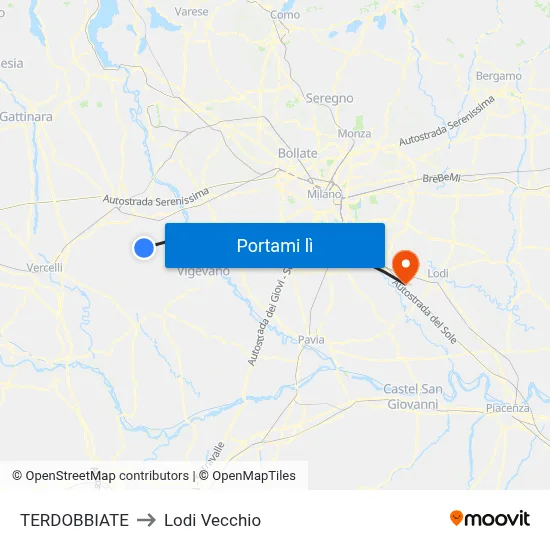 TERDOBBIATE to Lodi Vecchio map