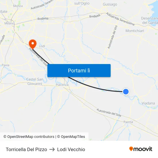 Torricella Del Pizzo to Lodi Vecchio map