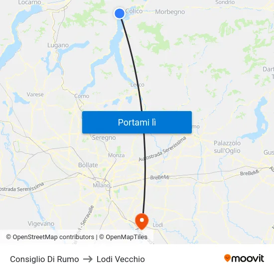 Consiglio Di Rumo to Lodi Vecchio map
