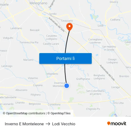 Inverno E Monteleone to Lodi Vecchio map