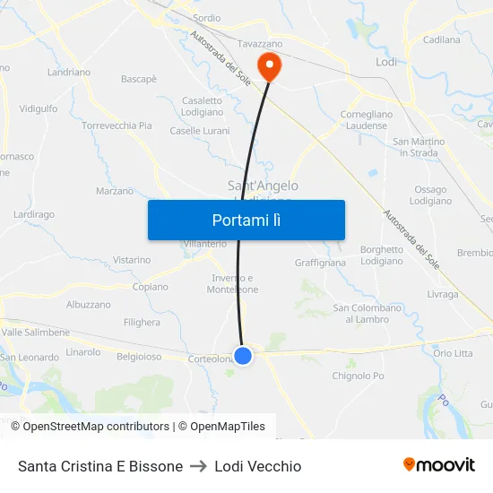 Santa Cristina E Bissone to Lodi Vecchio map